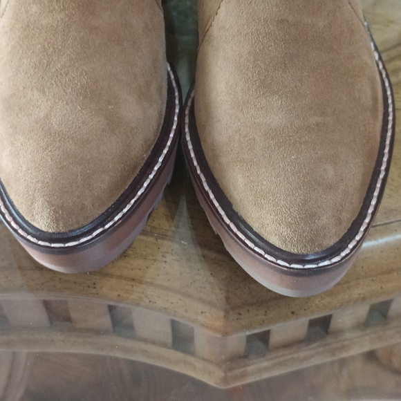 CECELIA NEW YORK Suede Gemma Nutella Wedge Booties Size 6 - Picture 4 of 8